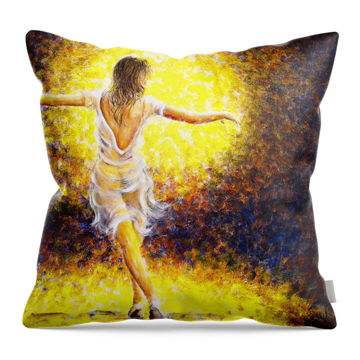 Dancer Throw Pillow featuring the painting Dancer 20 by Nik Helbig