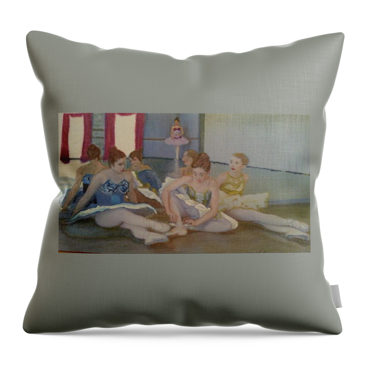 Dance Theme Throw Pillow featuring the mixed media Dancers Take Five by Pamela Smale Williams