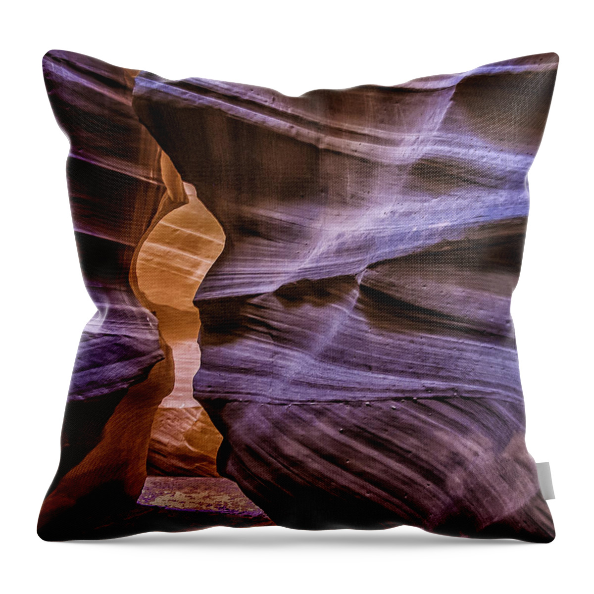 Antelope Canyon Throw Pillow featuring the photograph Dancing Walls 6818 by Karen Celella