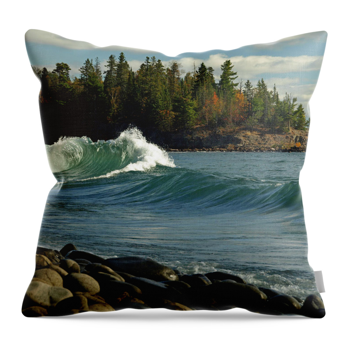 Peterson Nature Photography Throw Pillow featuring the photograph Dancing Waves by James Peterson