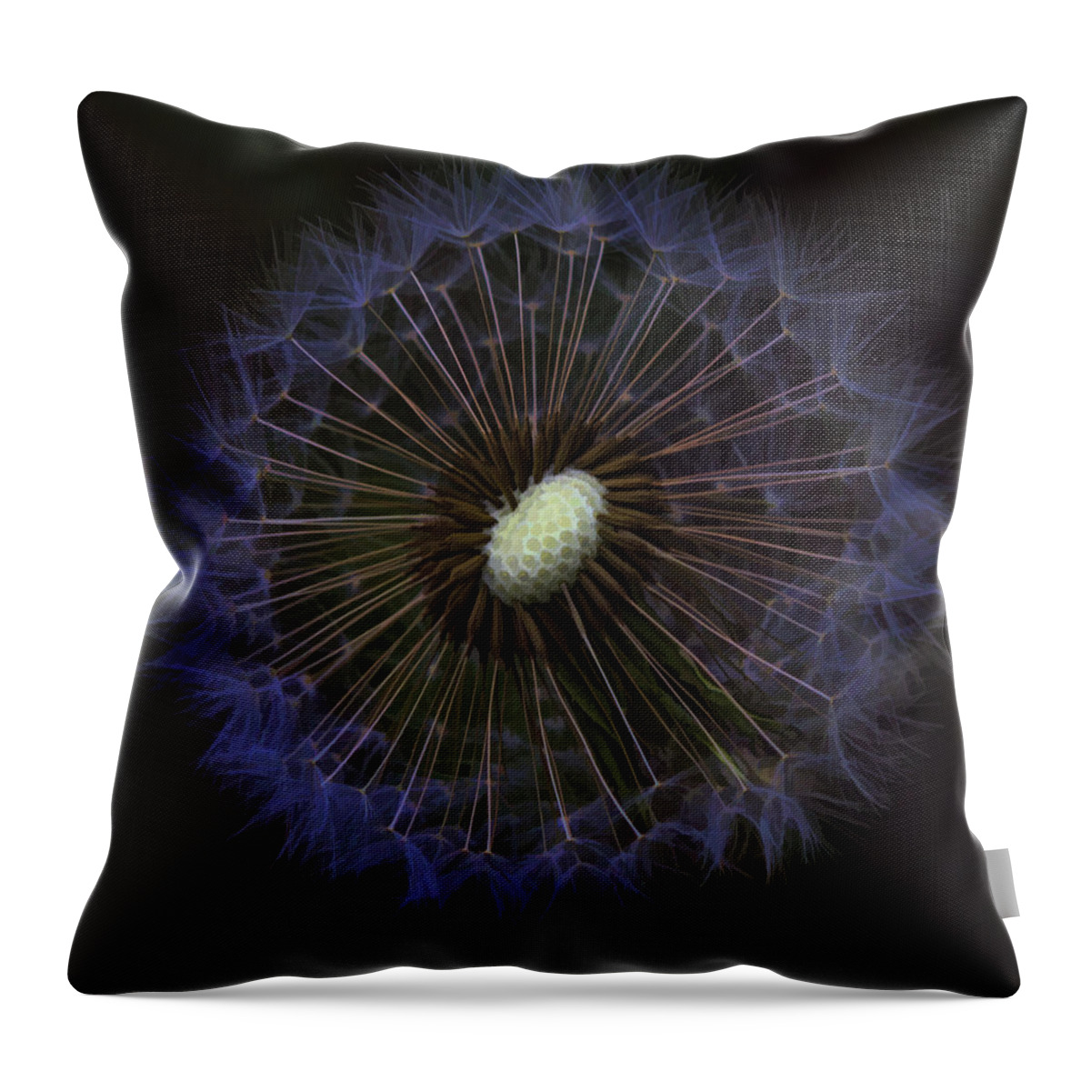 Dandelion Throw Pillow featuring the photograph Dandelion Nebula by Kathy Clark