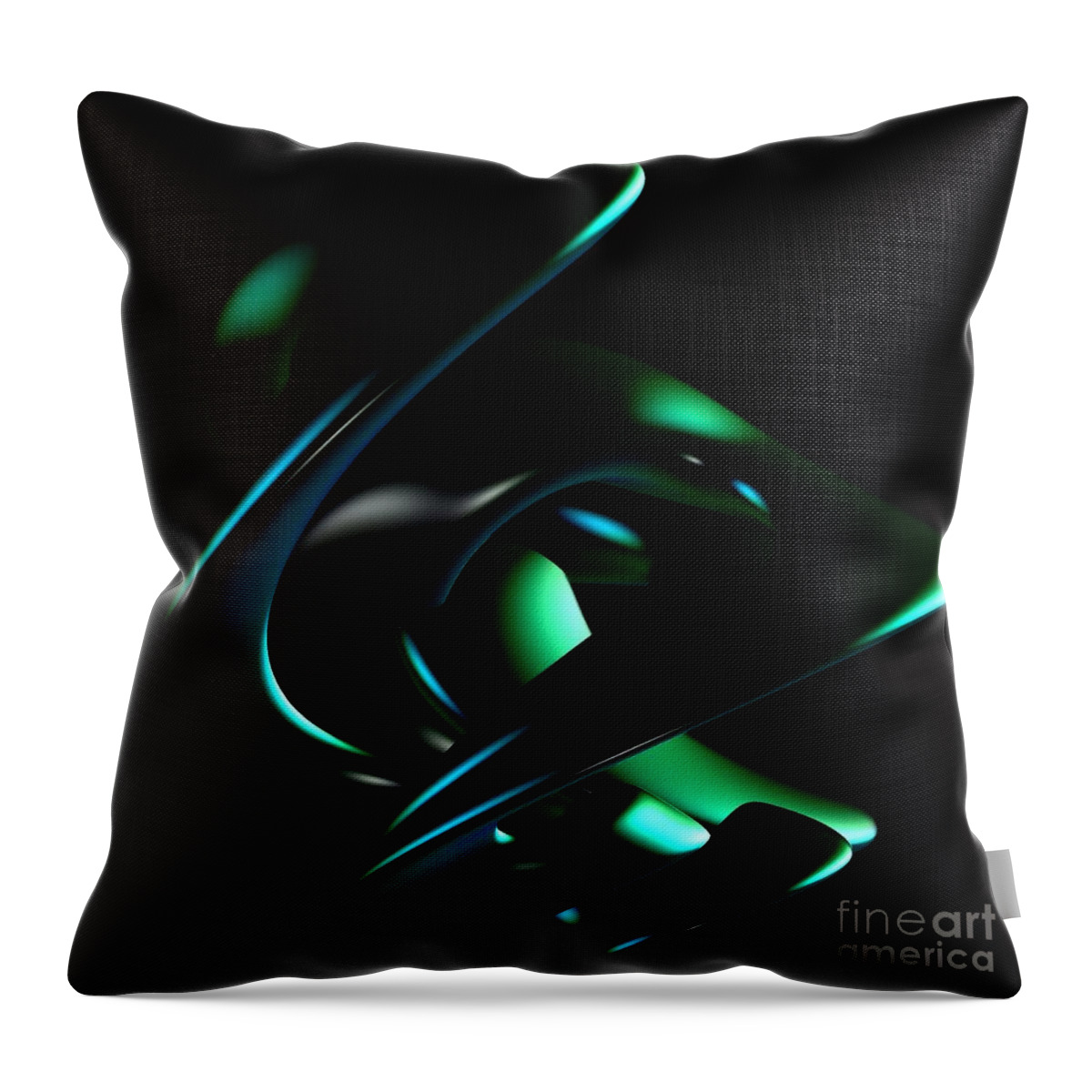 Abstract Throw Pillow featuring the digital art Dark Curves by Greg Moores
