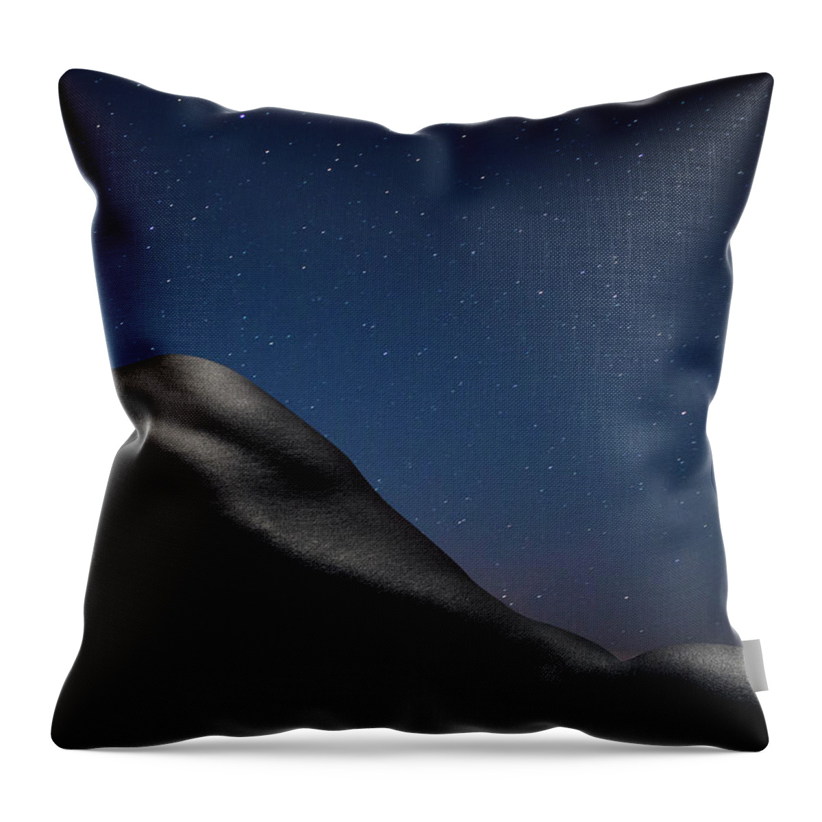 Skin Throw Pillow featuring the photograph Dark Skinned Males Back Against Starry by Jonathan Knowles