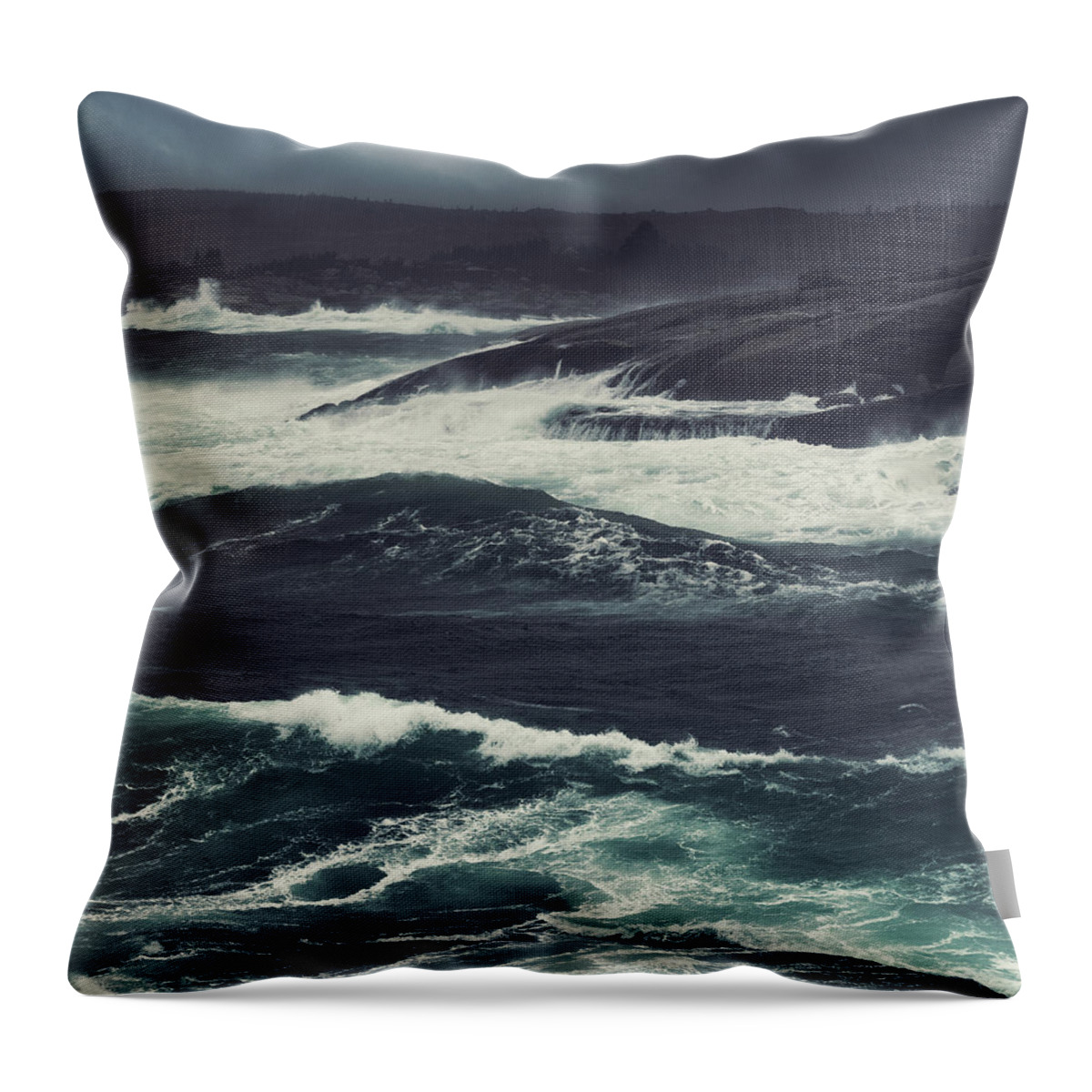 Scenics Throw Pillow featuring the photograph Dark Tide by Shaunl