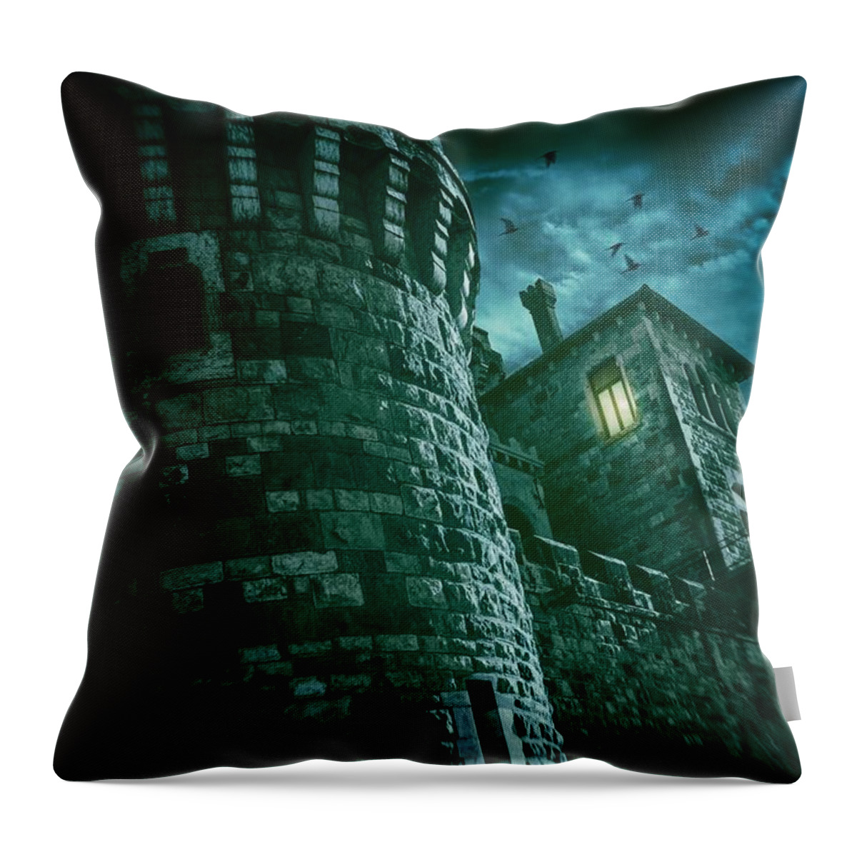 Castle Throw Pillow featuring the photograph Dark Tower by Carlos Caetano