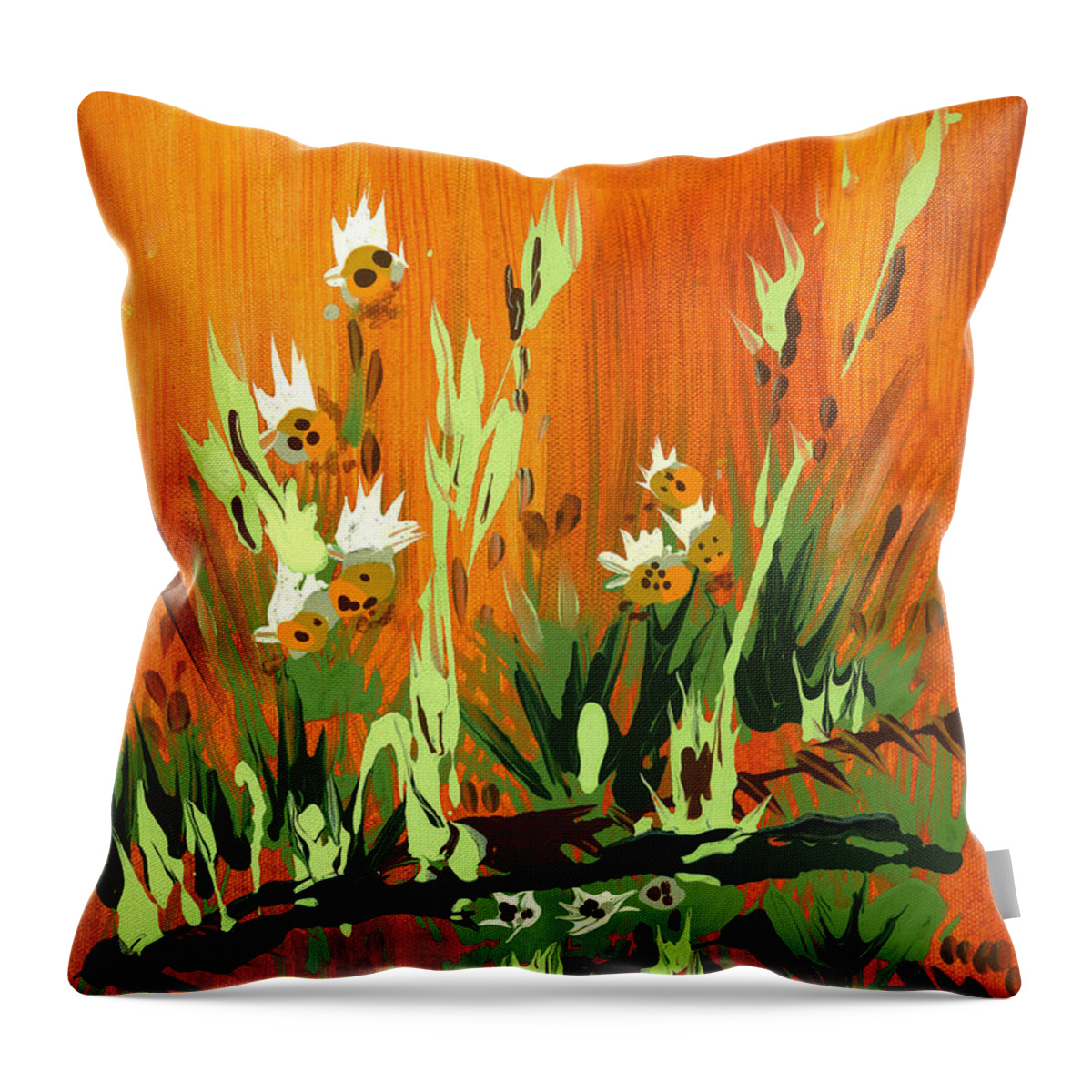 Flowers Throw Pillow featuring the painting Darlinettas by Holly Carmichael