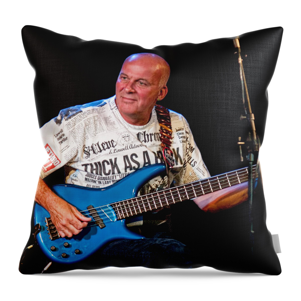 Art Throw Pillow featuring the photograph Dave Pegg Bass Player for Fairport Convention and Jethro Tull by Randall Nyhof