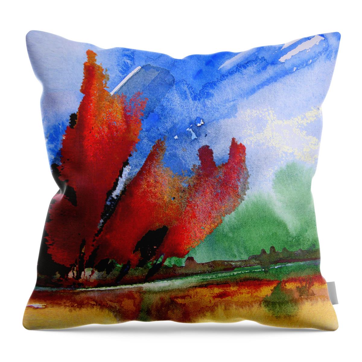 Watercolour Throw Pillow featuring the painting Dawn 04 by Miki De Goodaboom