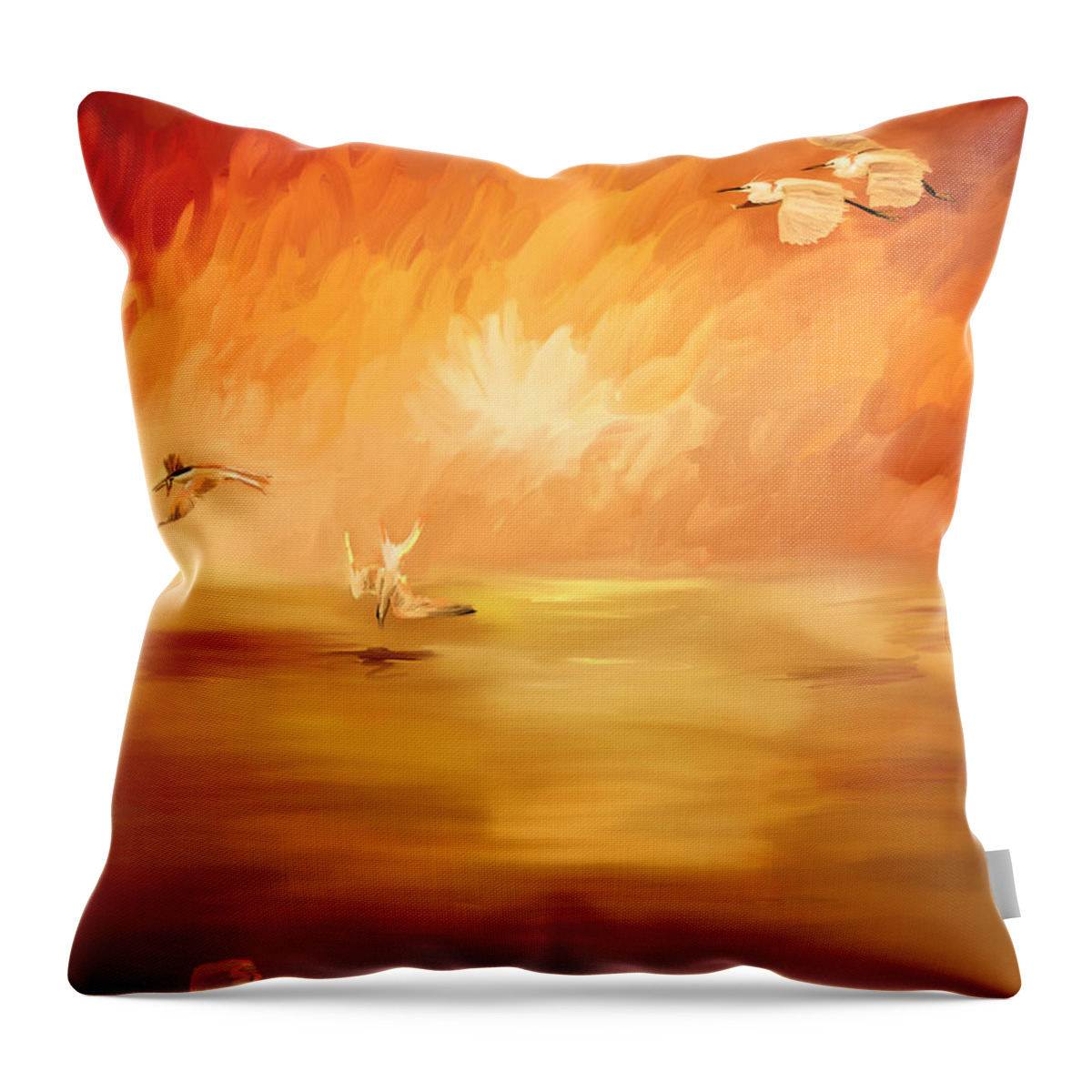 Dawn Throw Pillow featuring the painting Dawn by Angela Stanton