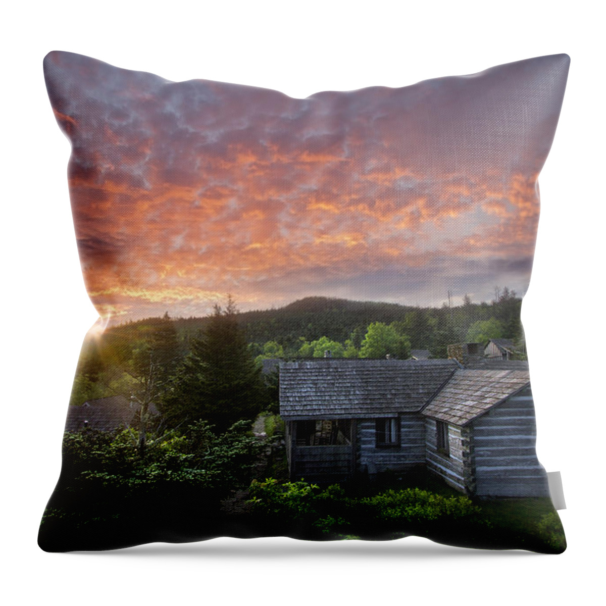 Appalachia Throw Pillow featuring the photograph Dawn Over LeConte by Debra and Dave Vanderlaan