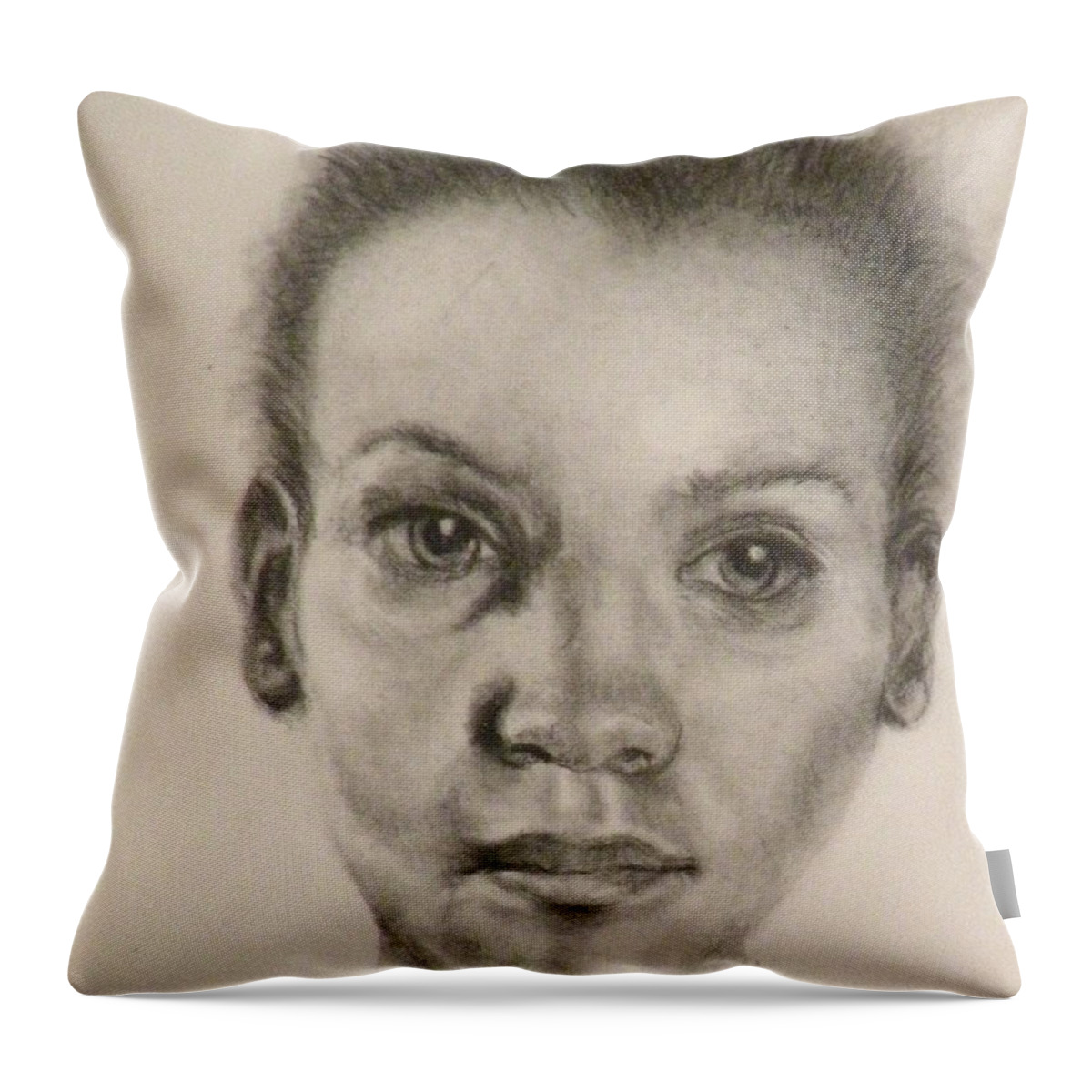 Charcoal Drawing Throw Pillow featuring the painting Daydreams Drawing by Susan A Becker