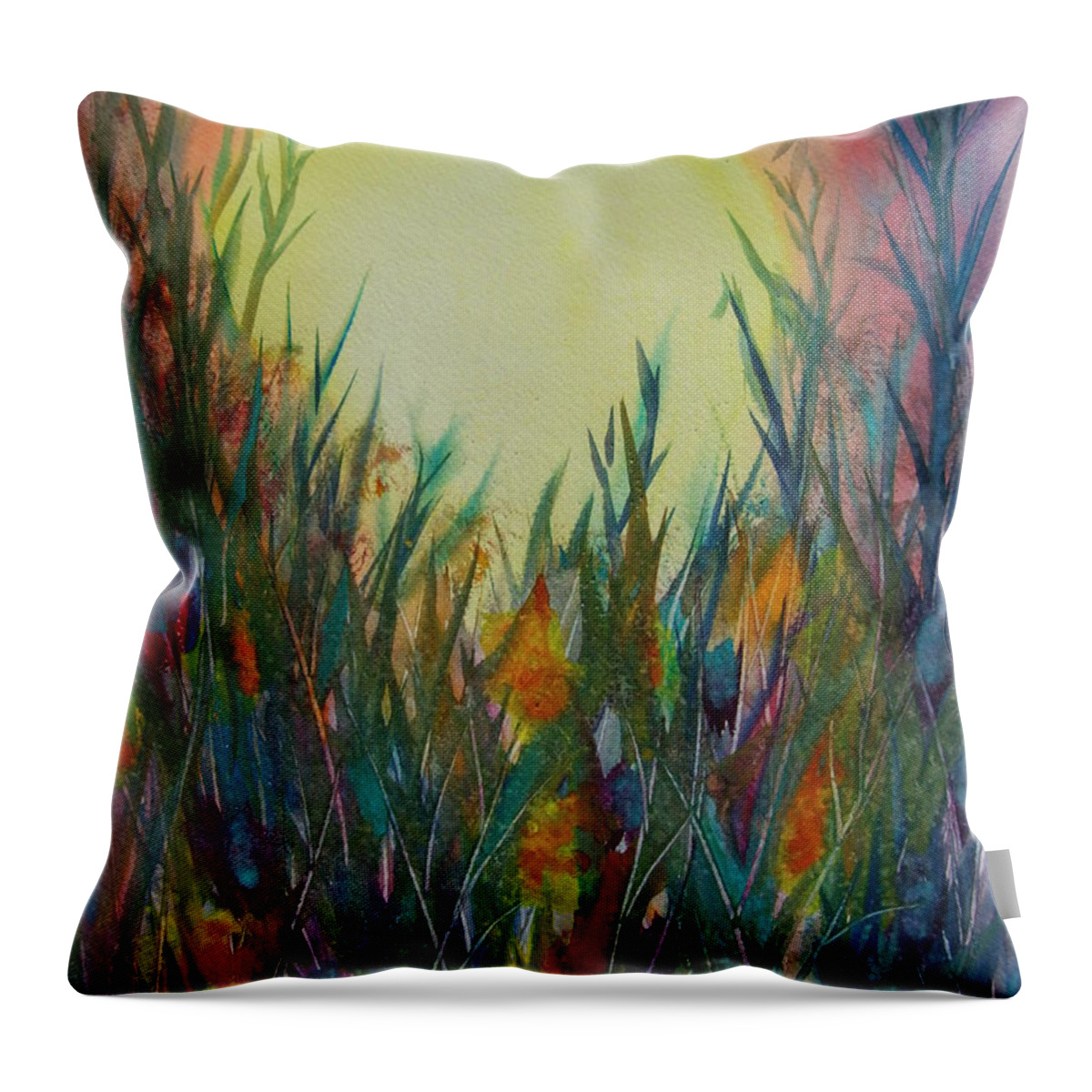 Kim Shuckhart Gunns Throw Pillow featuring the painting Daydreams by Kim Shuckhart Gunns