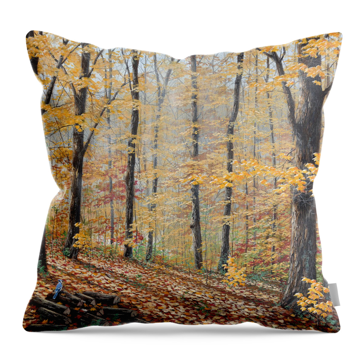 Jake Vandenbrink Throw Pillow featuring the painting Days Of Autumn by Jake Vandenbrink
