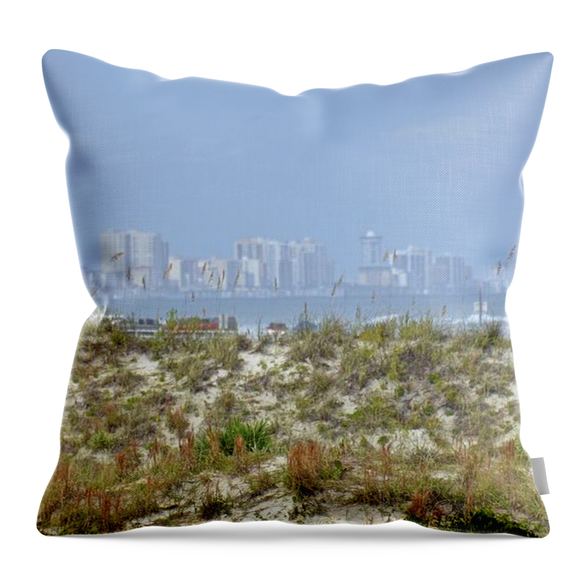 Dunes Throw Pillow featuring the photograph Daytona Beach Skyline by Carol Bradley