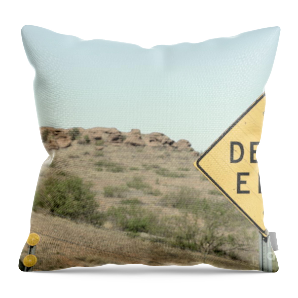 Route 66 Throw Pillow featuring the photograph Dead End by Cat Rondeau