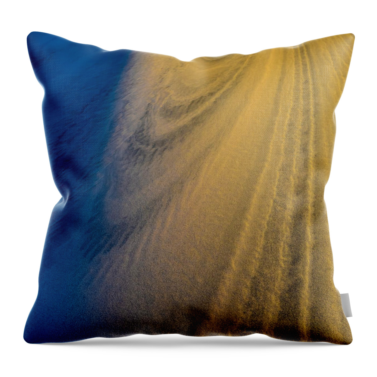 Death Valley Throw Pillow featuring the photograph Death Valley Sunset Dune Wind Spiral by Gary Whitton