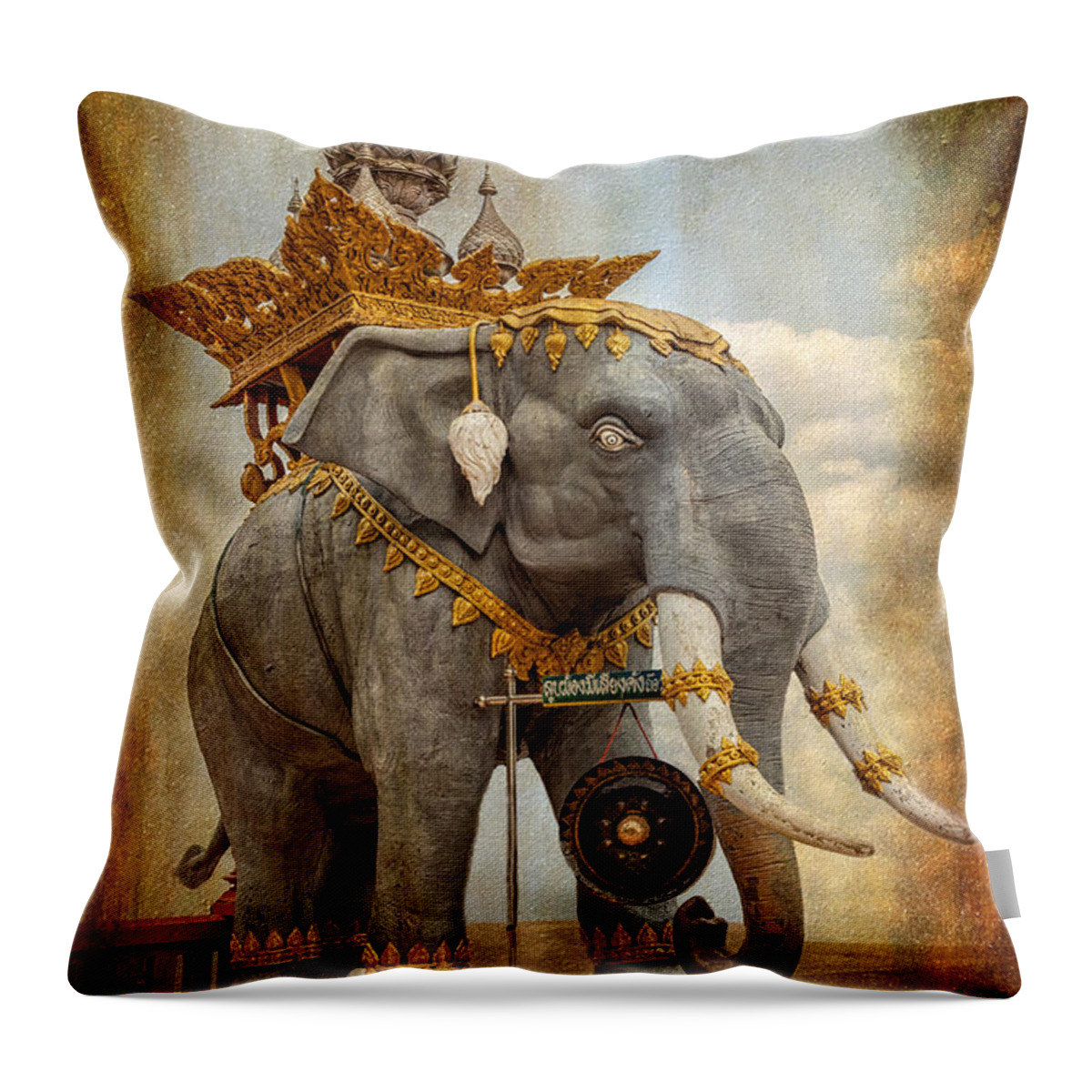 Architecture Throw Pillow featuring the photograph Decorative Elephant by Adrian Evans