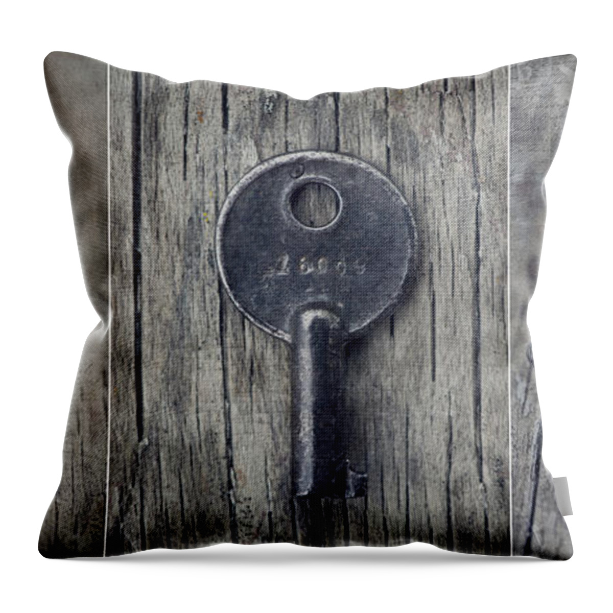 Keys Throw Pillow featuring the photograph decorative vintage keys I by Priska Wettstein