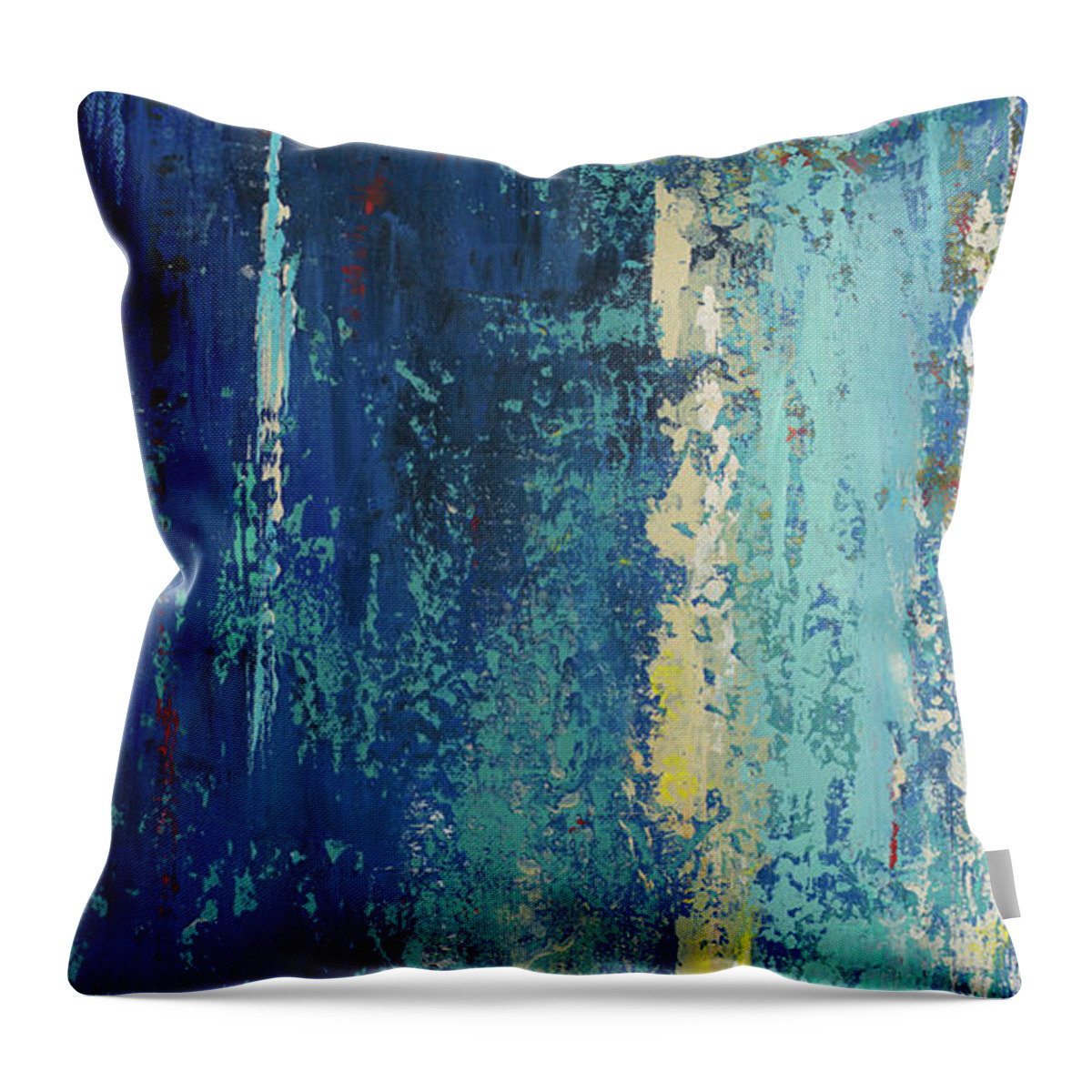 Blue Throw Pillow featuring the painting Deep Blue Abstract by Patricia Pinto
