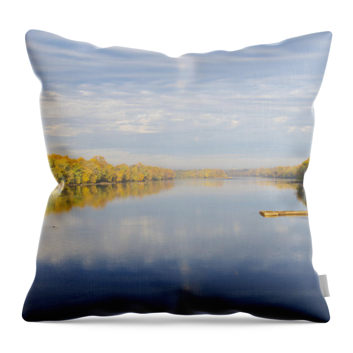 Delaware Throw Pillow featuring the photograph Delaware River at Morrisville - Trenton by Bill Cannon
