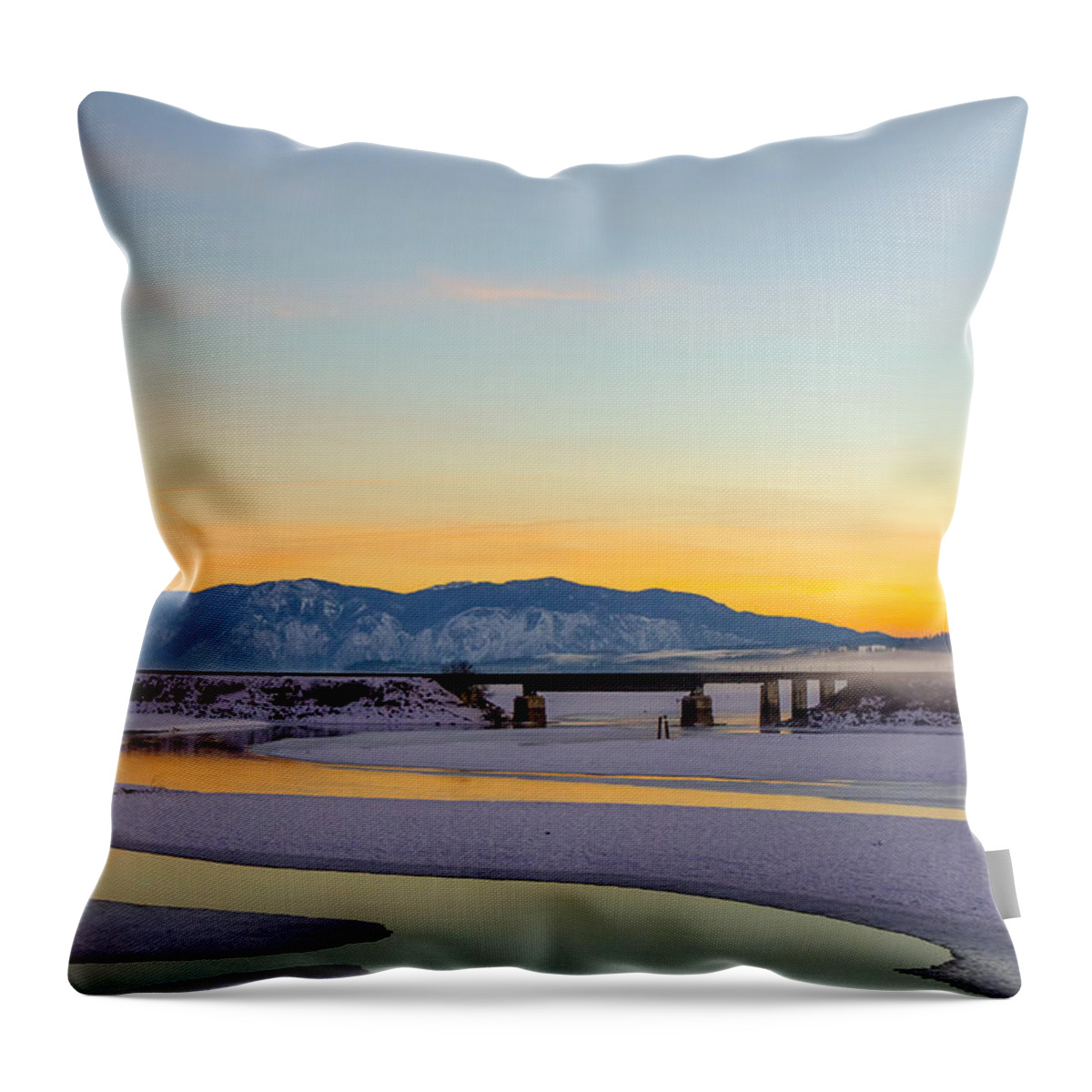 Pack River Throw Pillow featuring the photograph Delta Sunset - 150125A-301 by Albert Seger