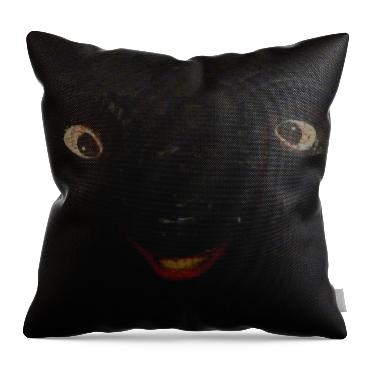 Collage Throw Pillow featuring the mixed media Smiling in the Dark by Douglas Fromm