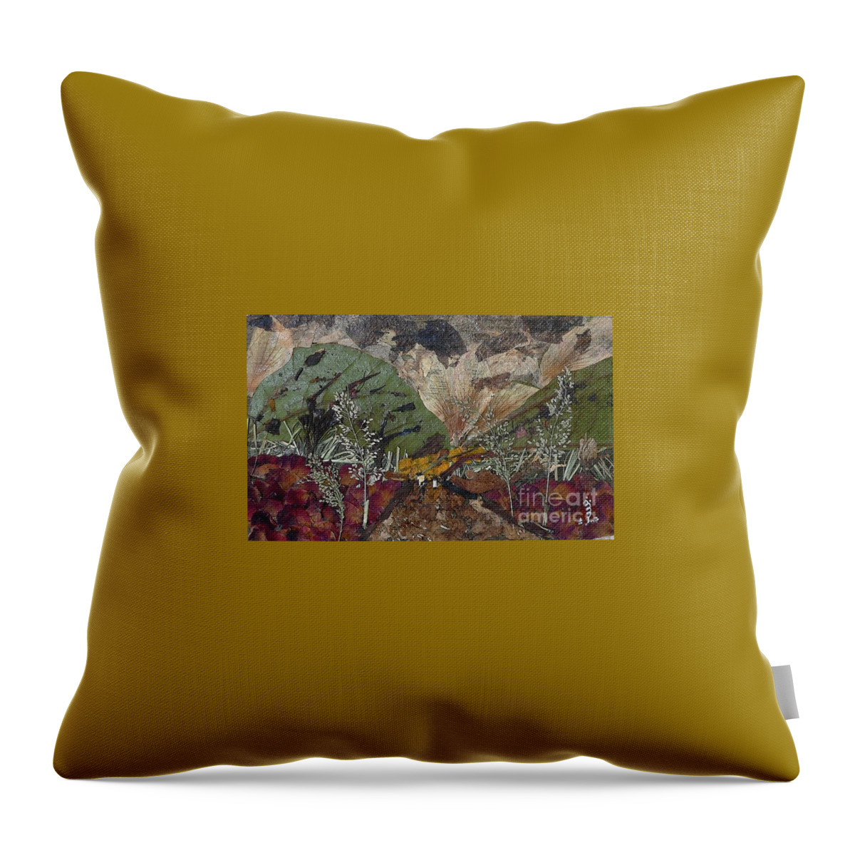 Mountain Road Throw Pillow featuring the mixed media Dense cloudy weather by Basant Soni