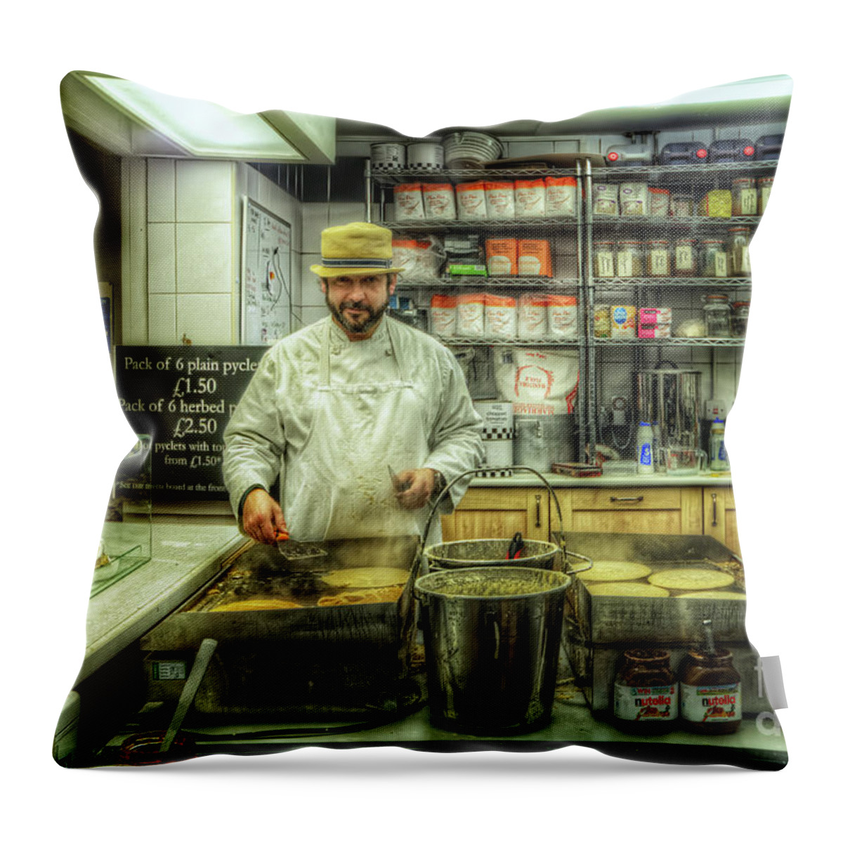 Art Throw Pillow featuring the photograph Derby Pyclet and Oat Cakes by Yhun Suarez