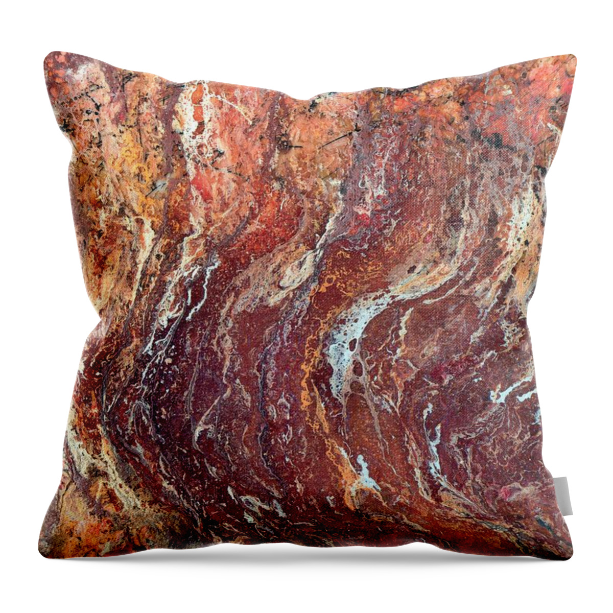 Resin Art Throw Pillow featuring the painting Desert Canyon by Jane Biven
