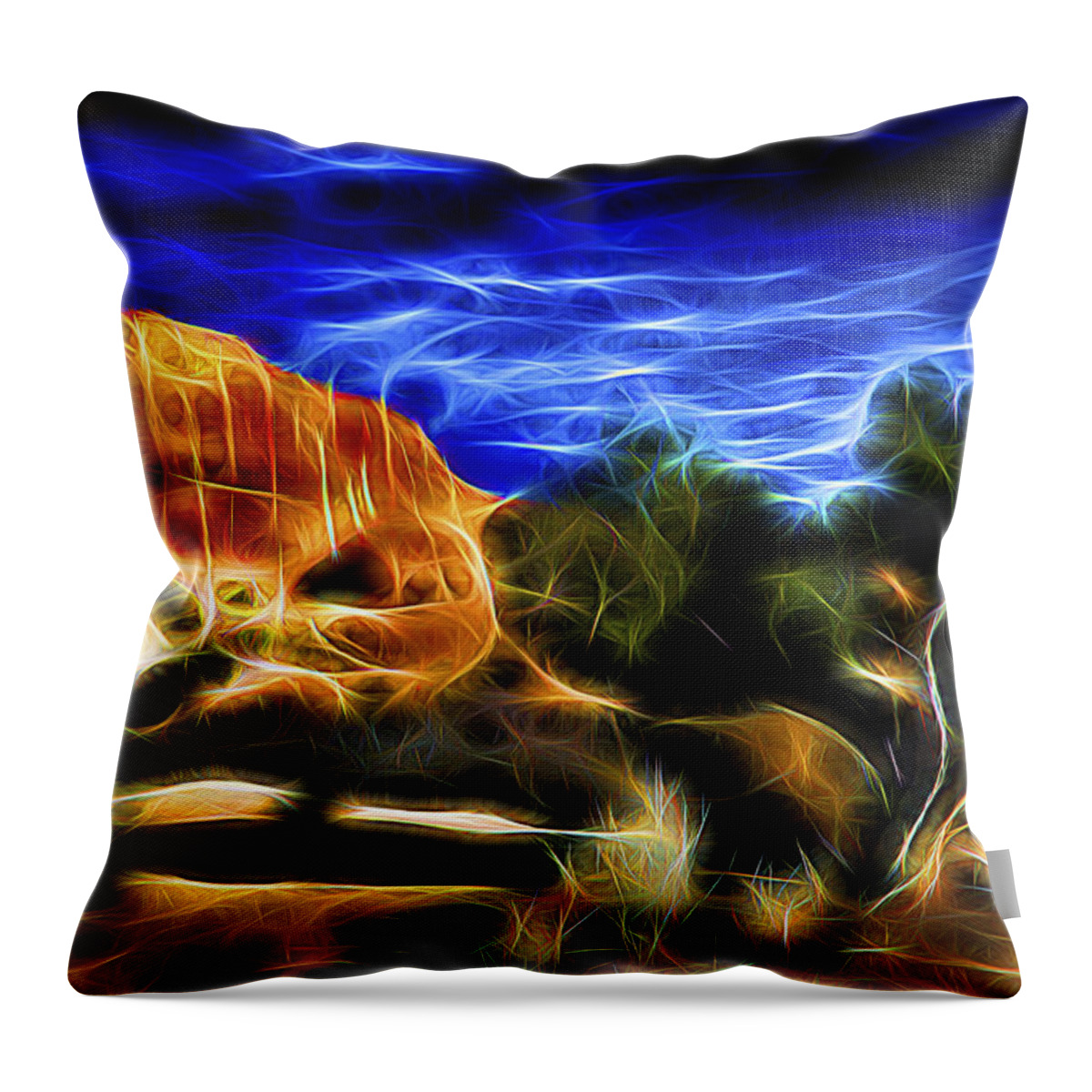 Nature Throw Pillow featuring the digital art Desert Garden 3 by William Horden