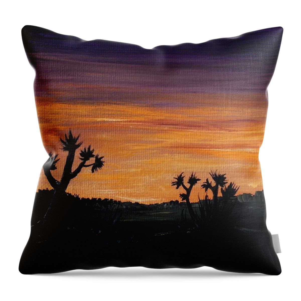Calm Throw Pillow featuring the painting Desert Night by Anastasiya Malakhova