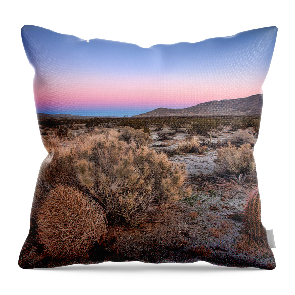 Anza-borrego Desert Throw Pillow featuring the photograph Desert Twilight by Peter Tellone