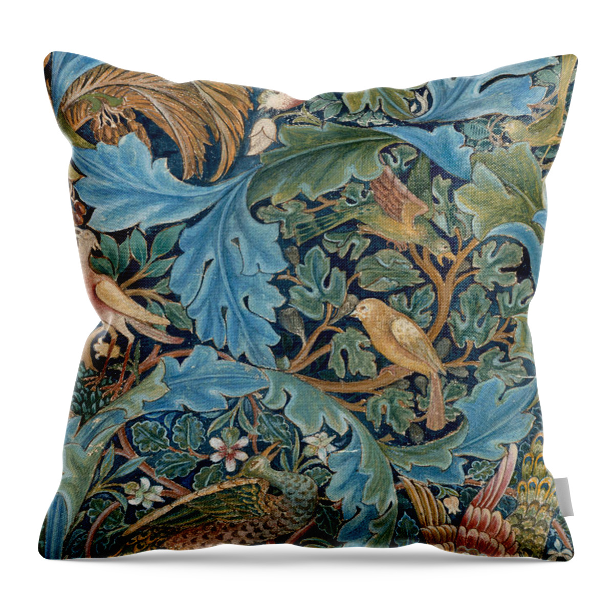 William Morris Throw Pillow featuring the painting Design for tapestry by William Morris