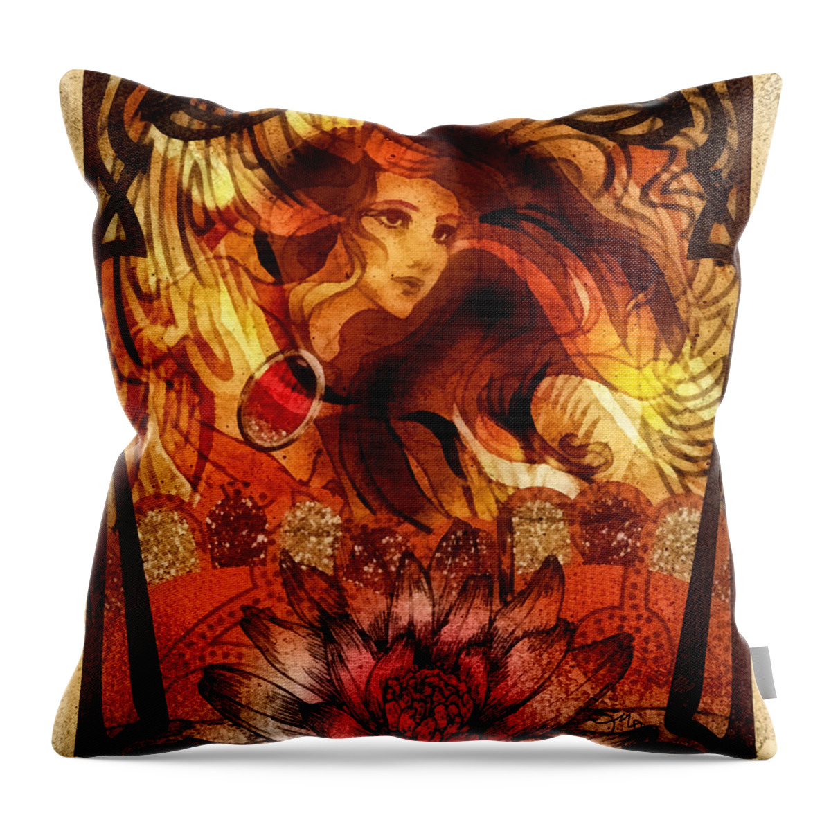 Desire Throw Pillow featuring the painting Desire by Mo T
