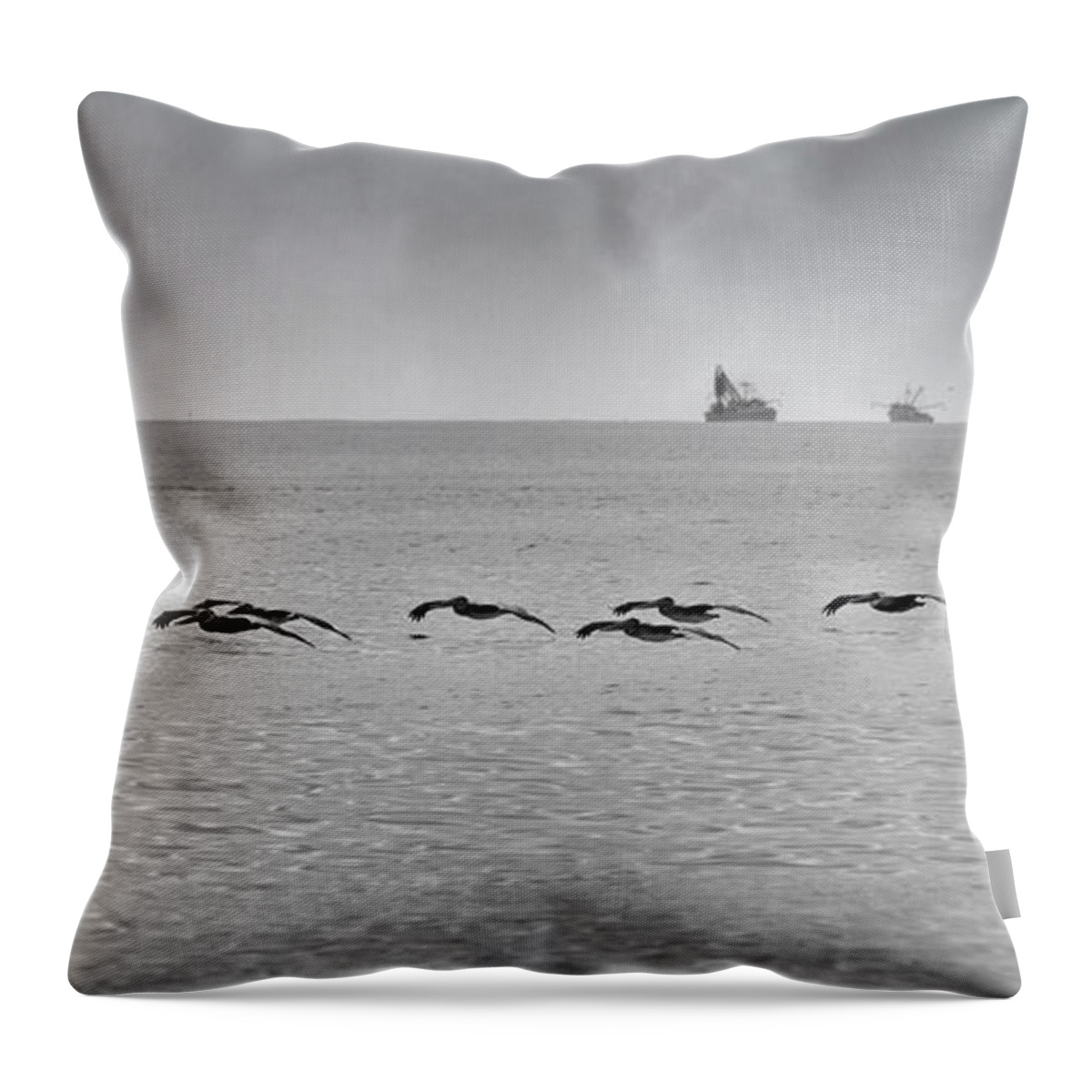 Pelican Throw Pillow featuring the photograph Destination by Betsy Knapp