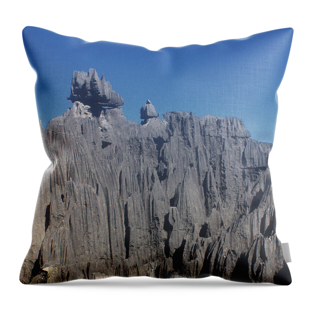 Prott Throw Pillow featuring the photograph detail of the Tsingy de Bemaraha Madagascar by Rudi Prott