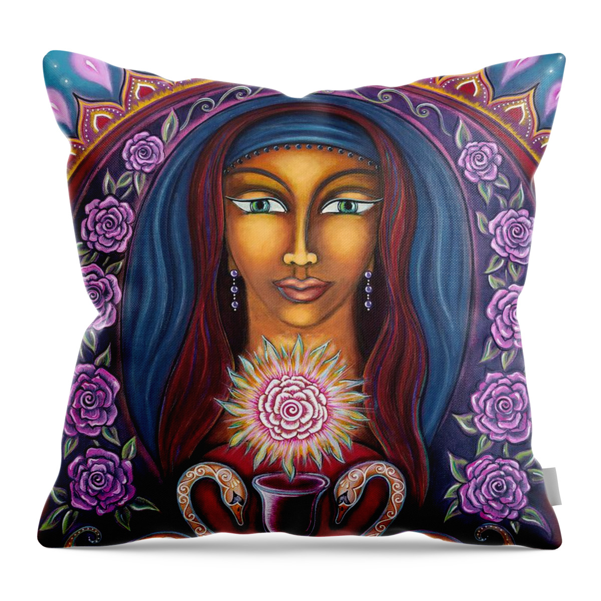 Artist Sharron Cuthbertson Throw Pillow featuring the painting Devotion To Truth by Sharron Cuthbertson