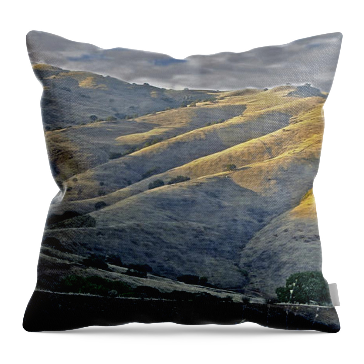 Diablo Mountains Throw Pillow featuring the photograph Diablo Mountain San Luis Reservoir by SC Heffner