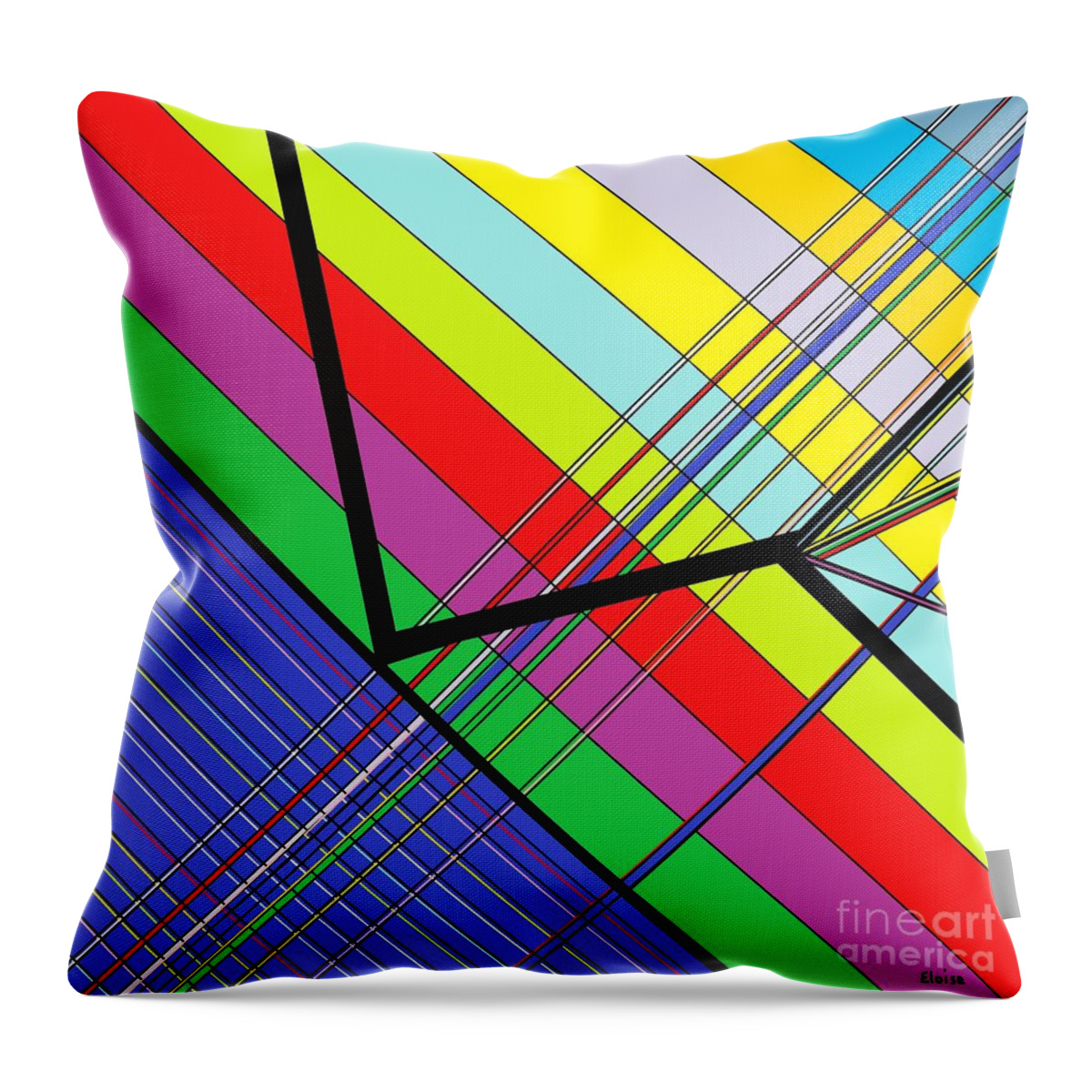 Diagonal Throw Pillow featuring the painting Diagonal Color by Eloise Schneider Mote