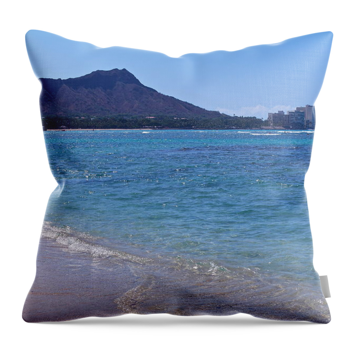 Seascape Throw Pillow featuring the photograph Diamond Head Morning by Michele Myers