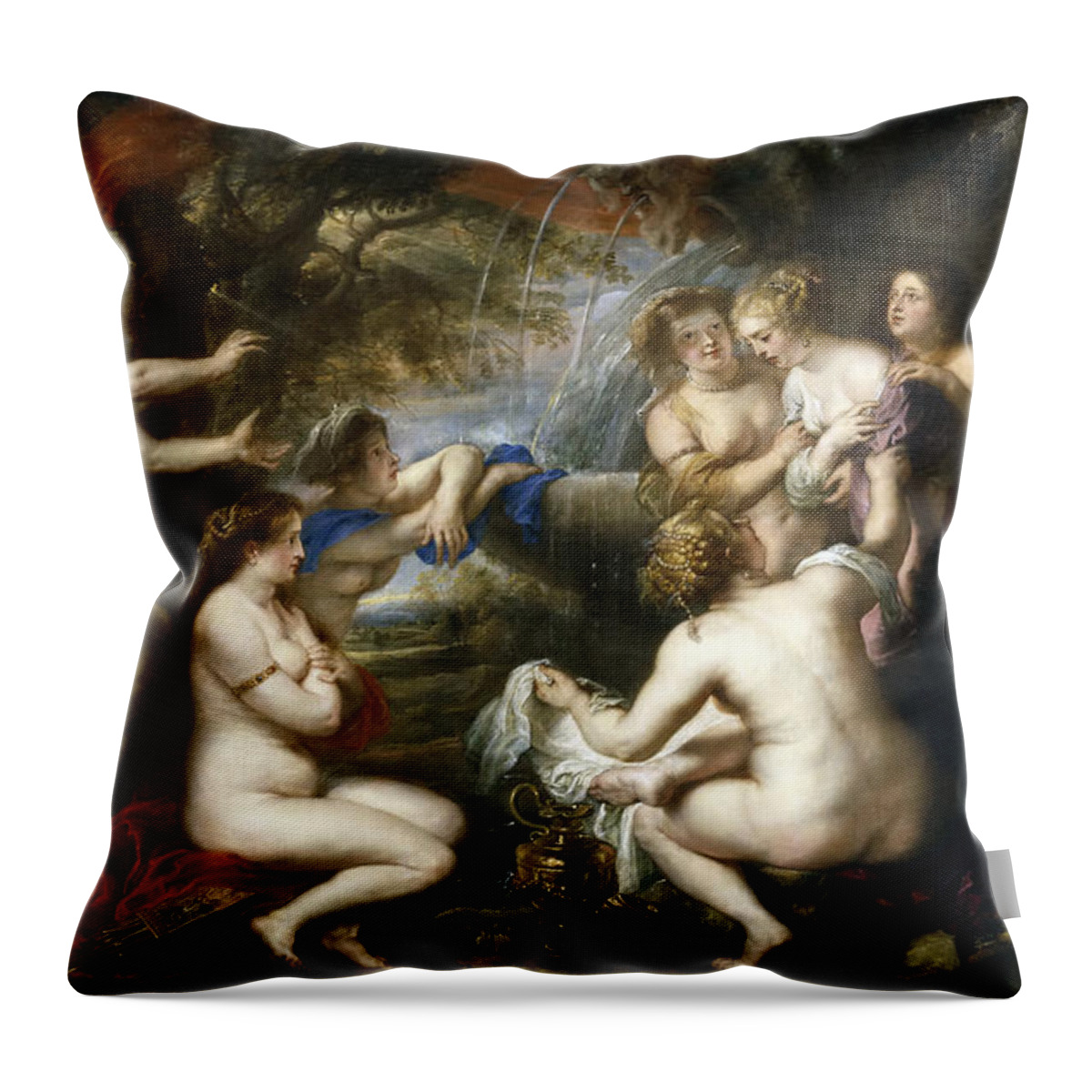 Peter Paul Rubens Throw Pillow featuring the painting Diana and Callisto by Peter Paul Rubens