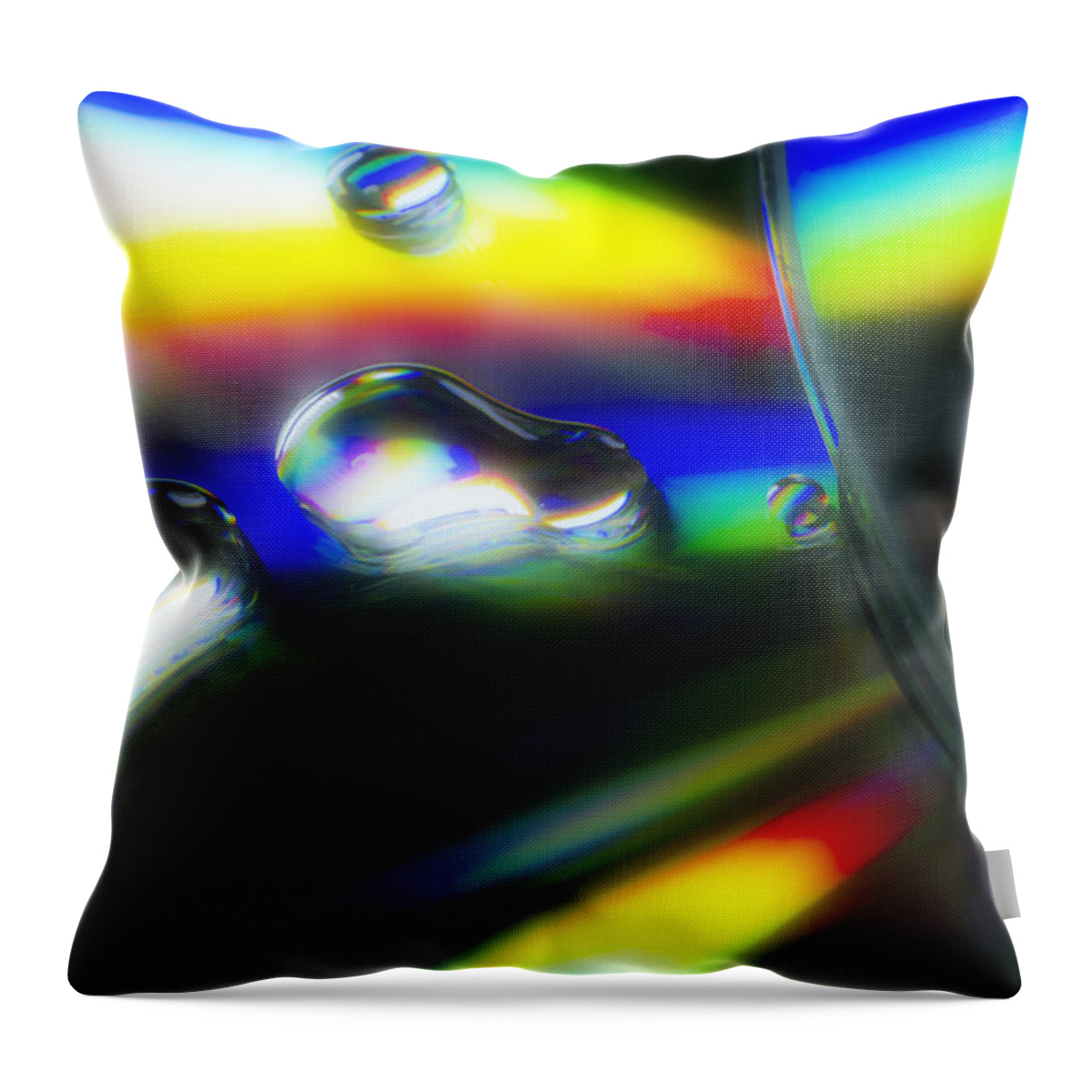 Cd Throw Pillow featuring the photograph Diffused Rainbow Abstract by Sven Brogren
