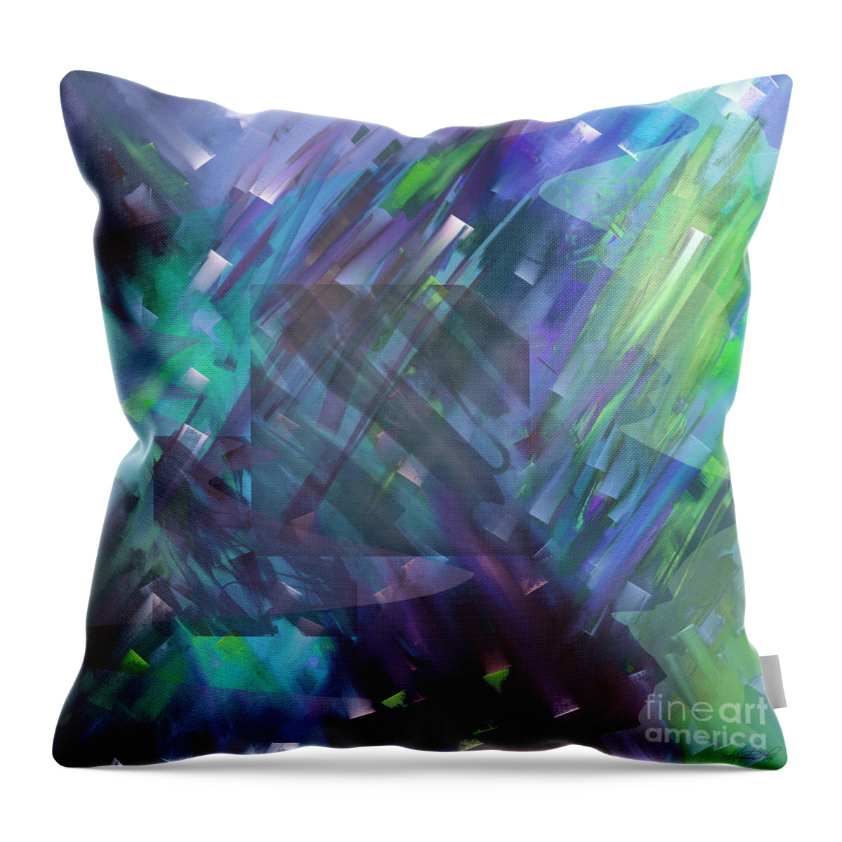 Artoffoxvox Throw Pillow featuring the digital art Dimensional Chill by Kristen Fox