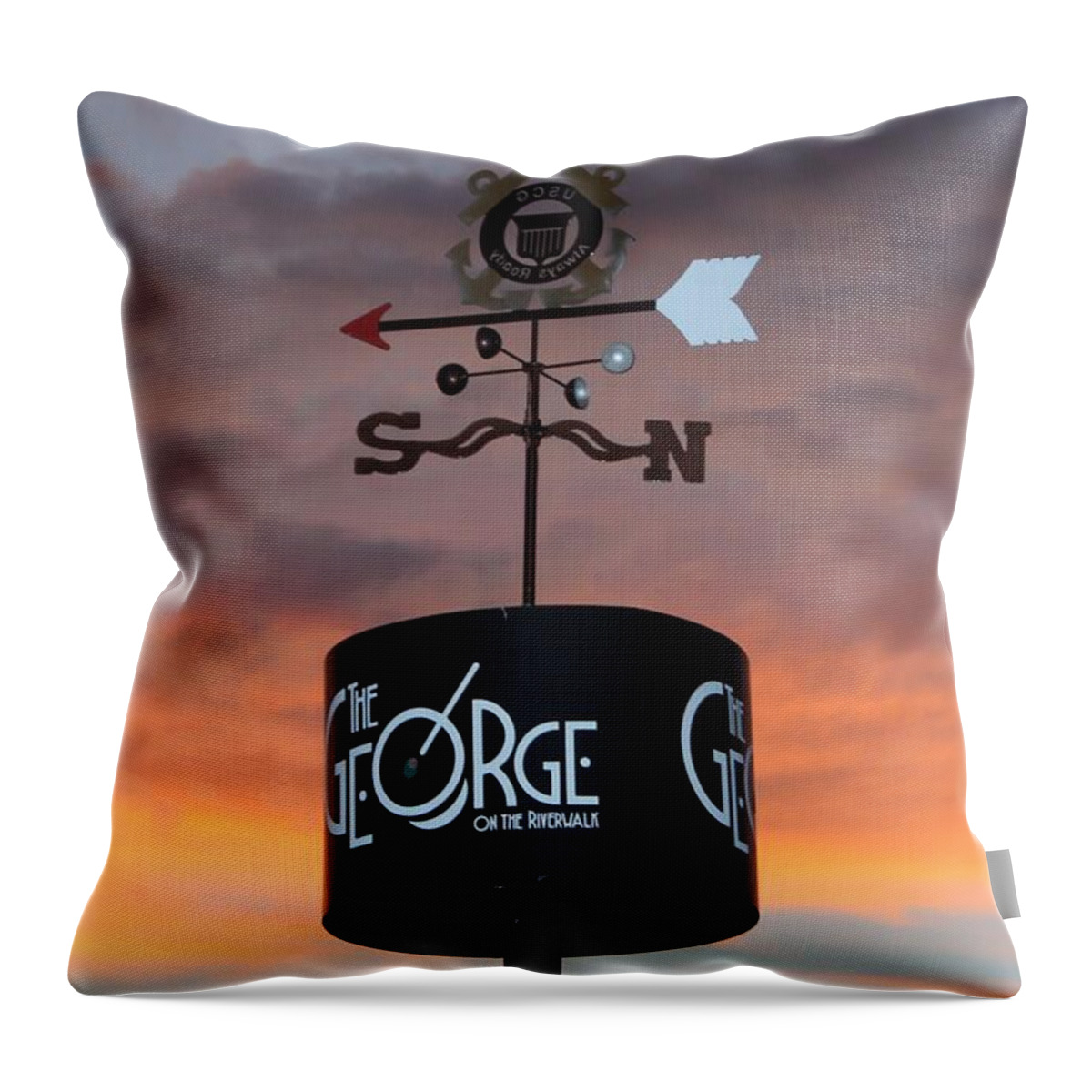Restaurant Throw Pillow featuring the photograph Direction by Cynthia Guinn