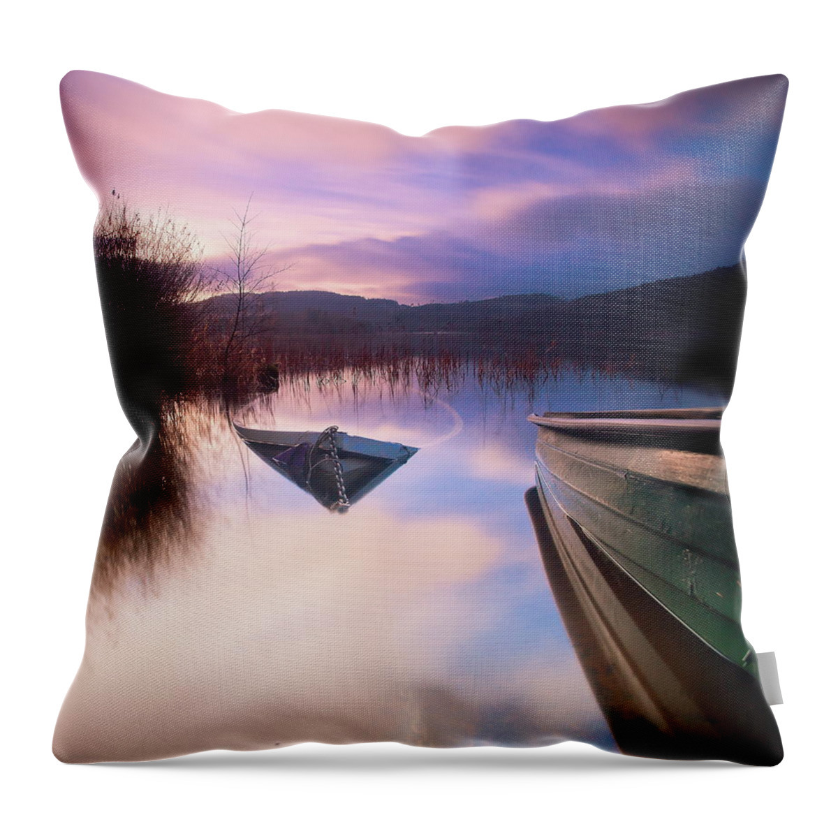 Tranquility Throw Pillow featuring the photograph Disappearing Under The Water by Unique Landscape