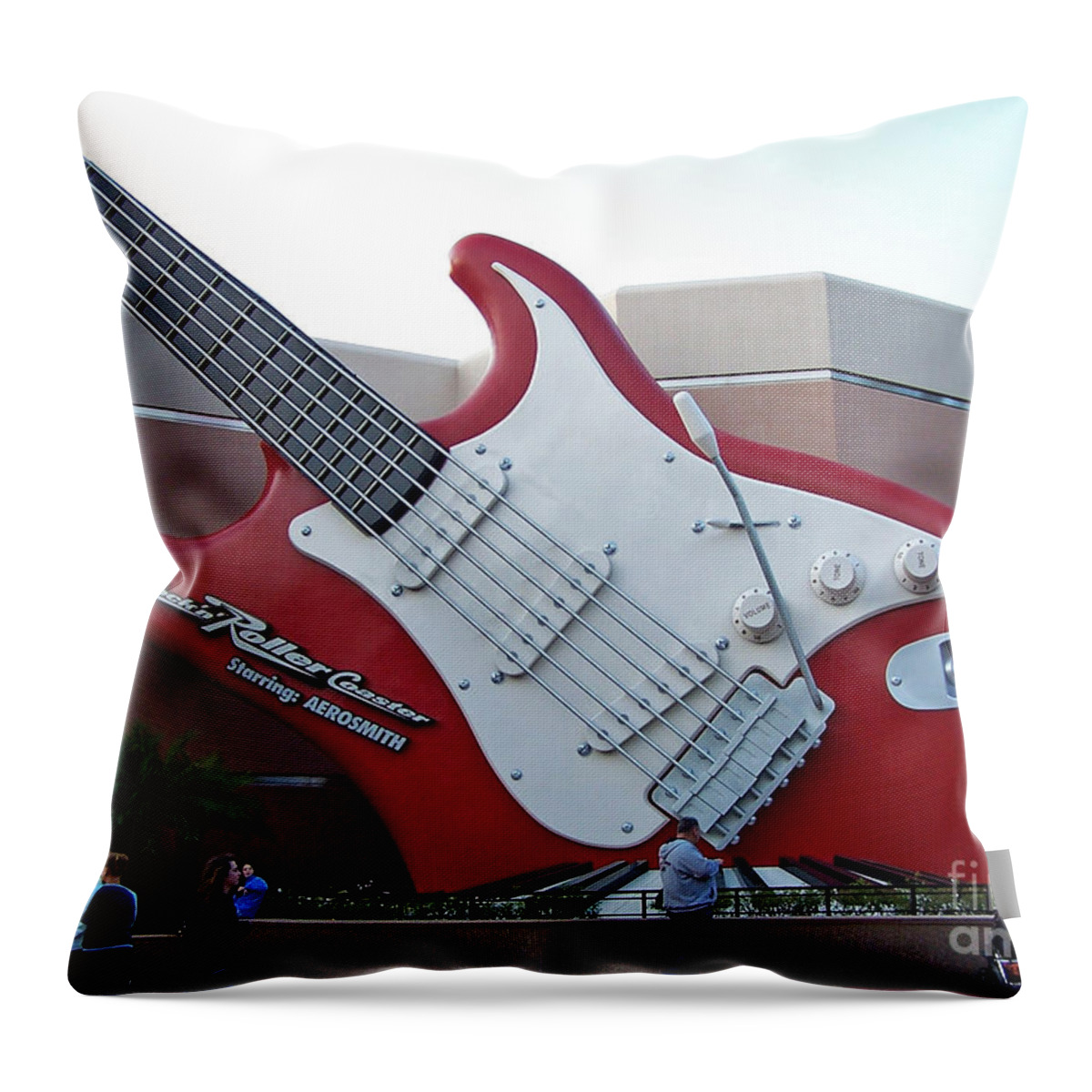 Aerosmith Throw Pillow featuring the photograph Disney Guitar by Tom Doud