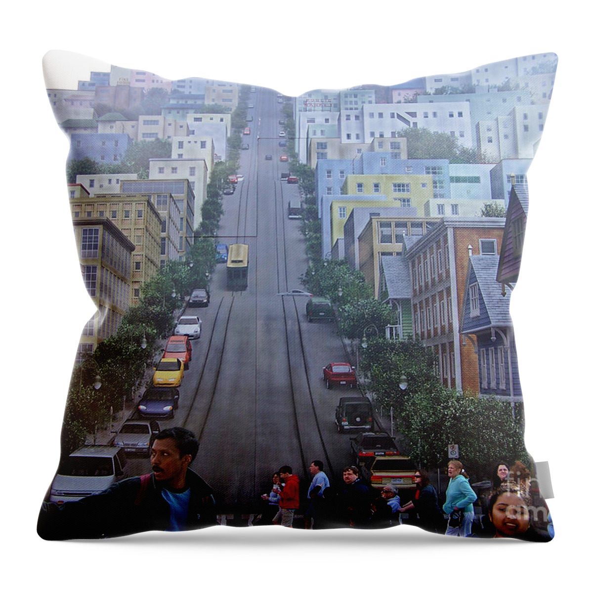 Disney Throw Pillow featuring the photograph Disney Mural by Tom Doud