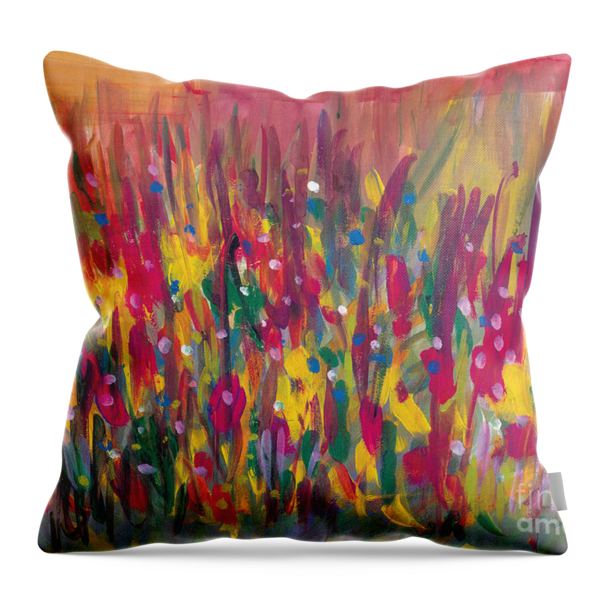 Contemporary Throw Pillow featuring the painting Distortion by Bjorn Sjogren