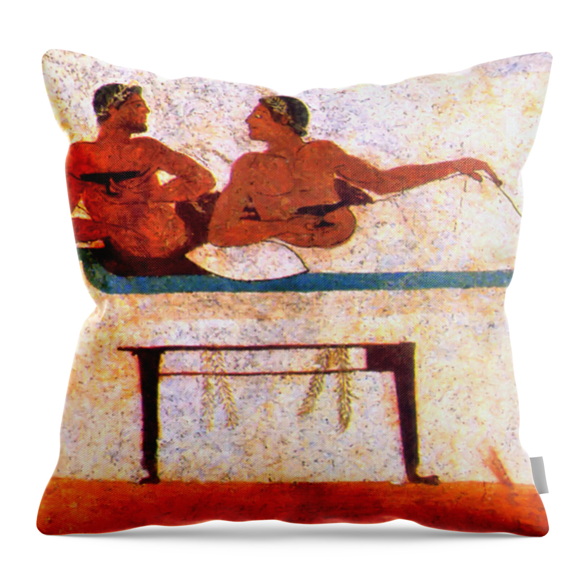 Sixth Panel Throw Pillow featuring the painting Diver Six by Troy Caperton