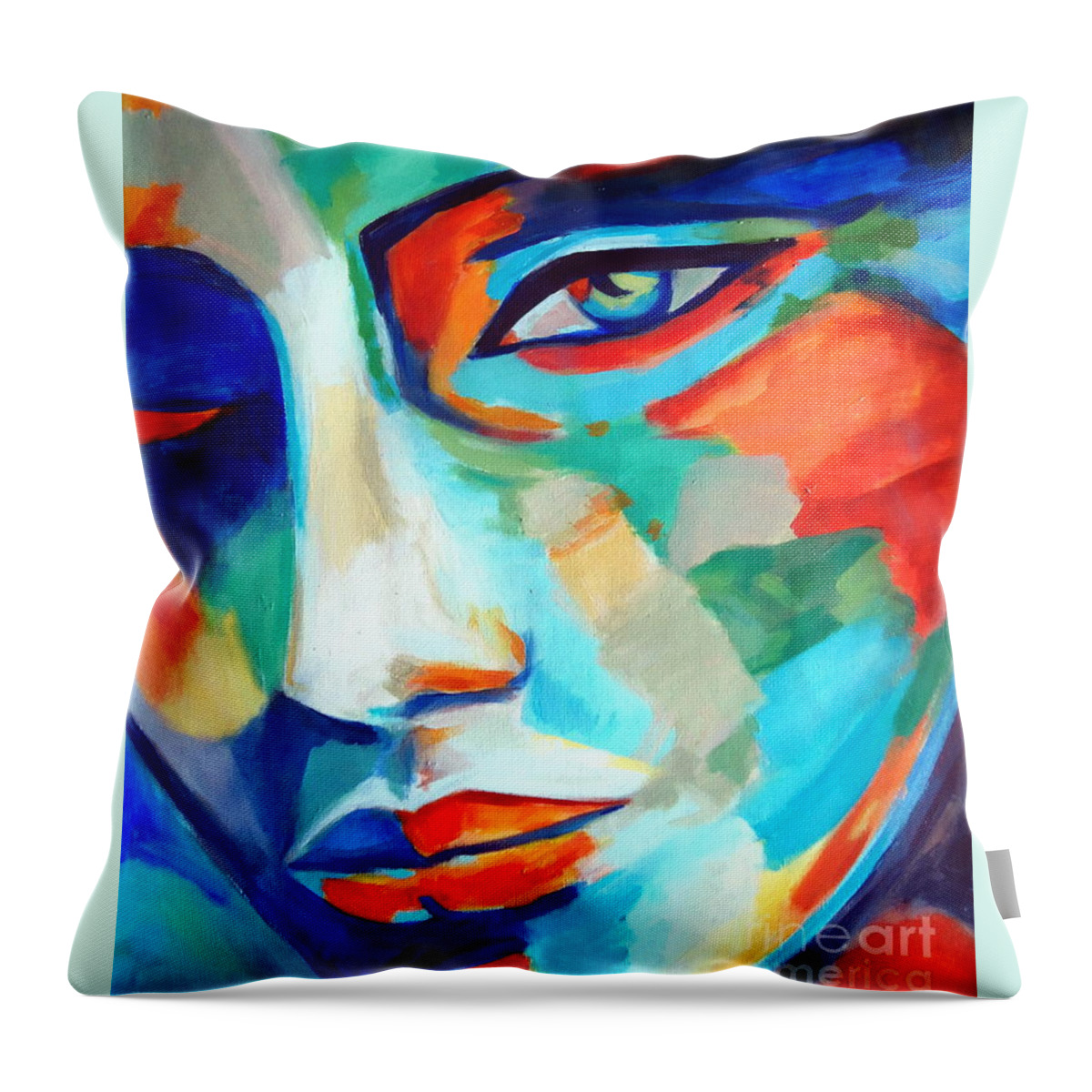 Affordable Original Paintings Throw Pillow featuring the painting Divine Consciousness by Helena Wierzbicki
